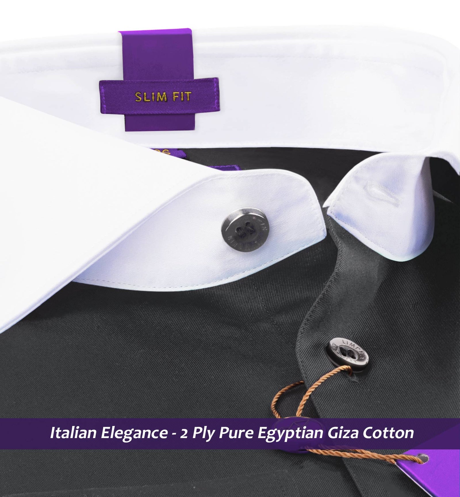 Almada- Anchor Grey Solid- White Collar