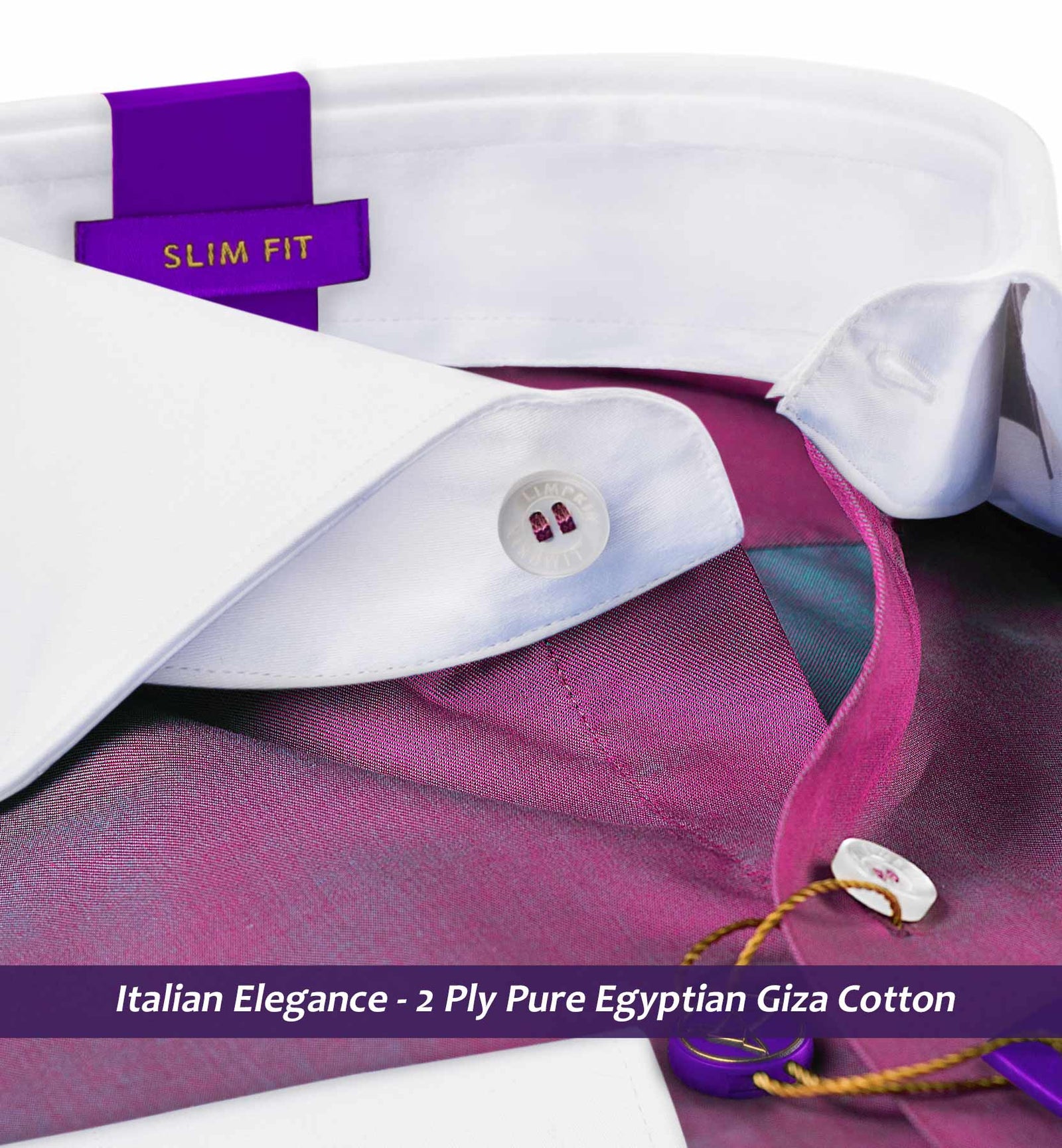 Pasadena- Magenta Solid Twill- White Collar