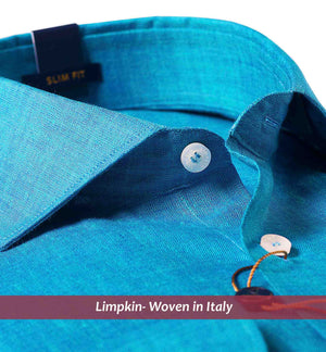 Nikiti- Turquoise Blue Solid Linen- 66's Lea Pure Luxury Linen
