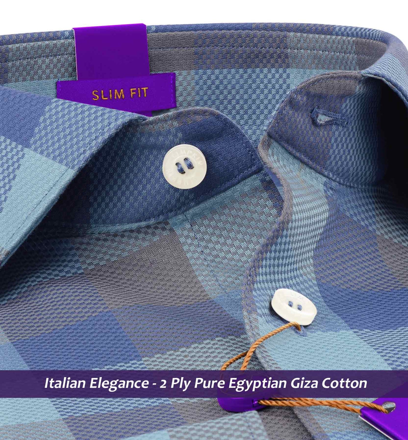 Sweden- Cerulean Blue & Taupe Check