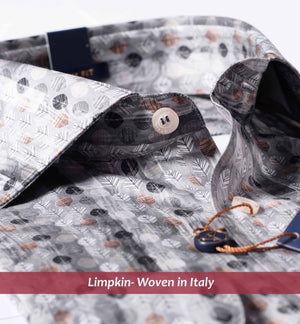 Serbia- Grey & Beige Leaf Print