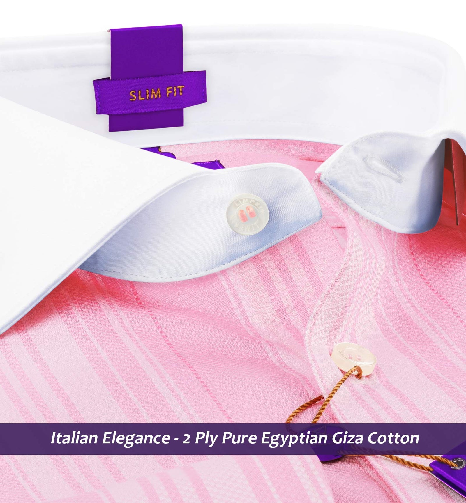 Oklahoma- Flamingo Pink Stripe- White Collar