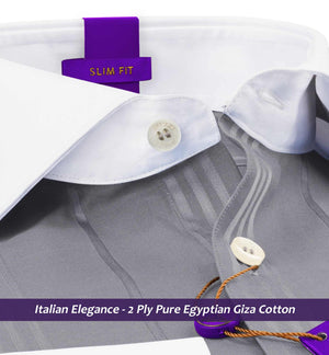 Portugal- Flint Grey Stripe- White Collar