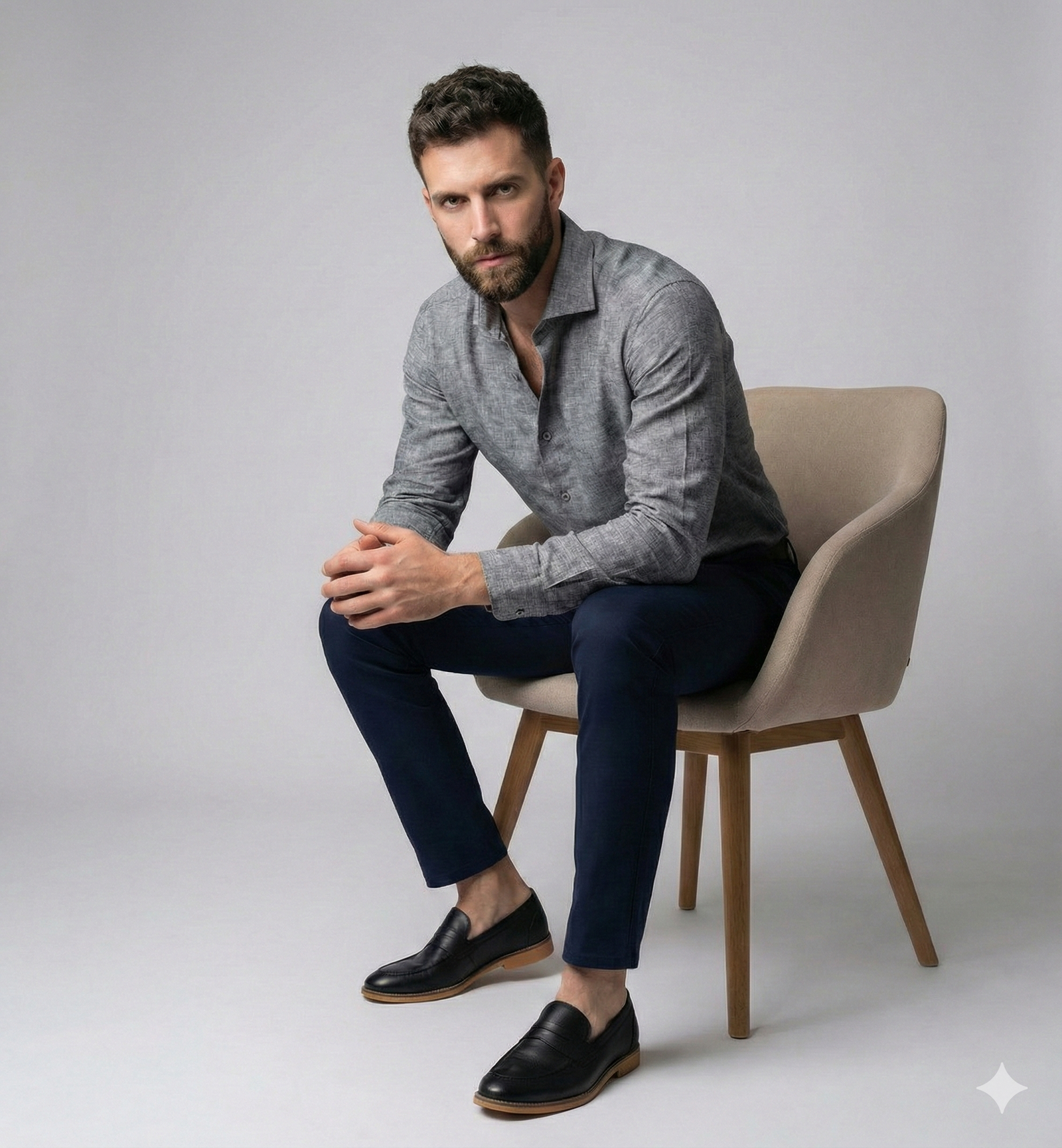 Palermo- Anchor Grey Solid Linen- 77's Lea Pure Luxury Linen