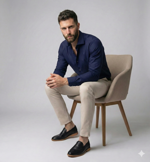 Sondrio- Navy Magical Solid- 2 Ply Egyptian Giza Cotton