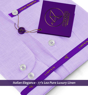 Tuscany- Periwinkle Lilac Solid Linen- 77's Lea Pure Luxury Linen