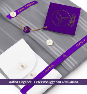 Portugal- Flint Grey Stripe- White Collar