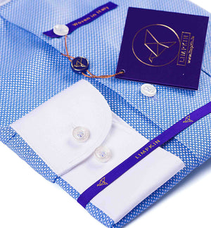 Florence- Azure Blue Structure- White Collar