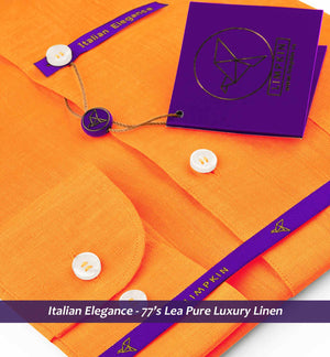 Nikiti- Tangerine Orange Linen- 77's Lea Pure Luxury Linen