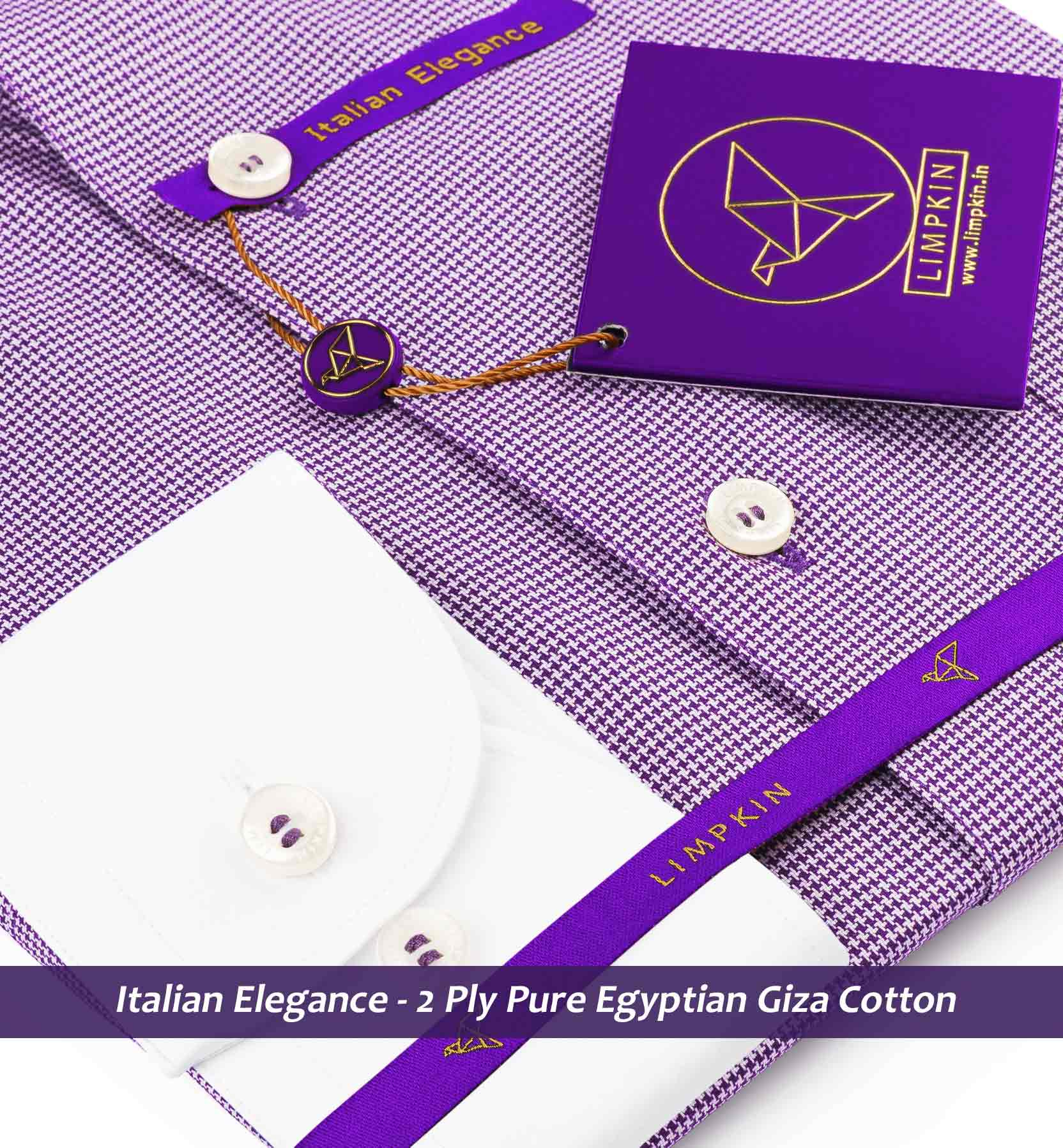 Rafina- Deep Purple & White Structure- White Collar