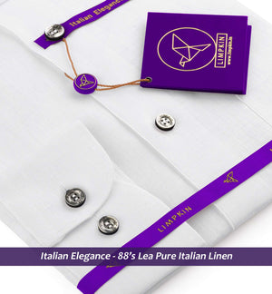 Trento- Pristine Pure White Linen- Contrast Details