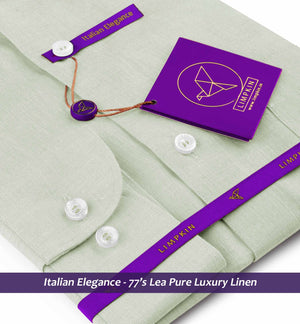 Santorini- Pearl Beige Linen- Button Down- 77's Lea Pure Luxury Linen