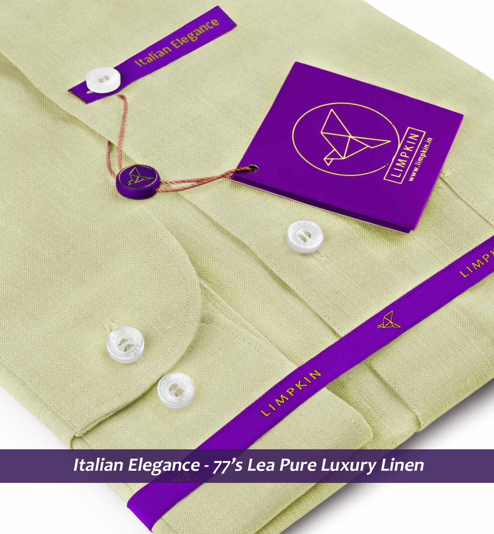 Moldova- Tea Green Linen- Button Down- 77's Lea Pure Luxury Linen