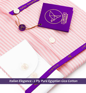 Cupertino- Lemonade Pink Stripe- White Collar