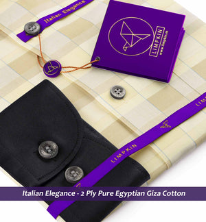 Solviati- Daffodil Yellow & Beige Check- Black Collar