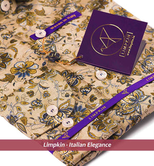 Monet- Beige & Navy Floral Print