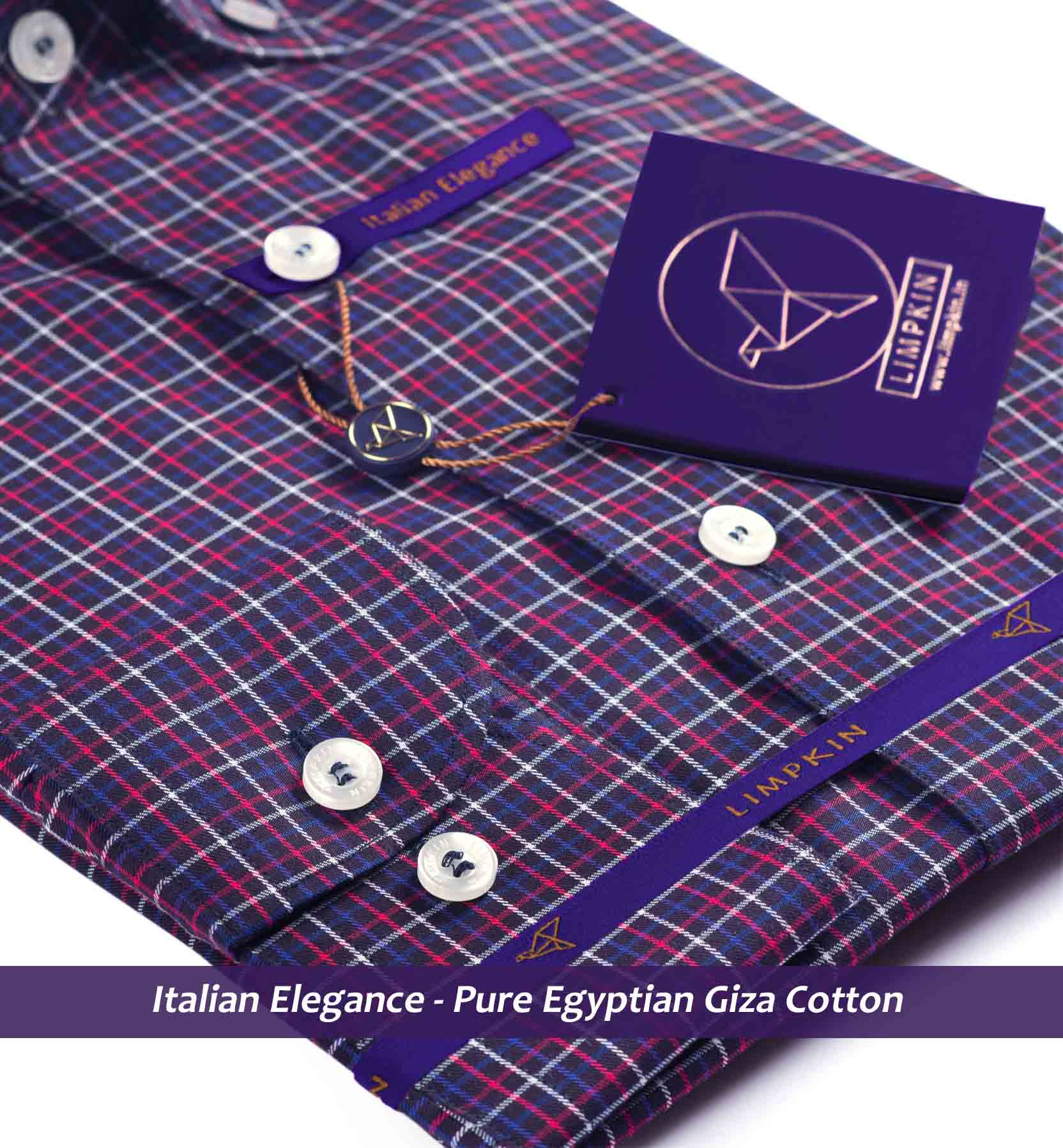 Sanibel- Navy & Burgundy Check