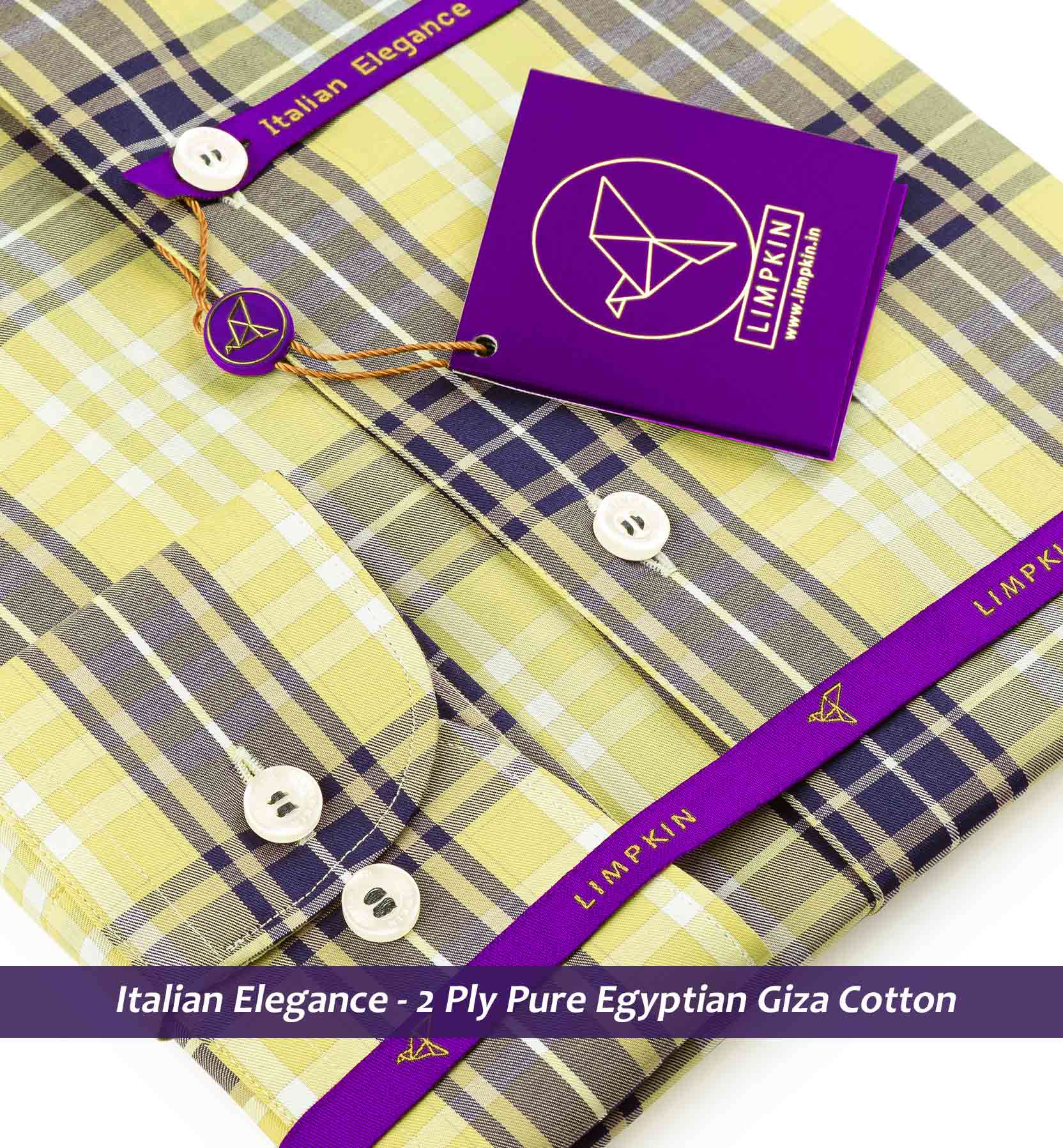 Vasco- Daffodil Yellow & Navy Check