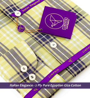 Vasco- Daffodil Yellow & Navy Check