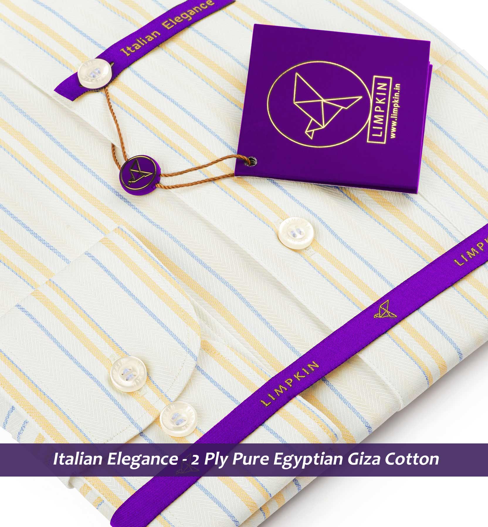 Brantford- Azure Blue & Orange Stripe