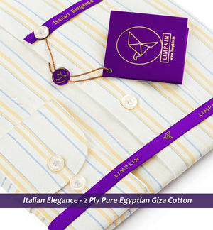 Brantford- Azure Blue & Orange Stripe