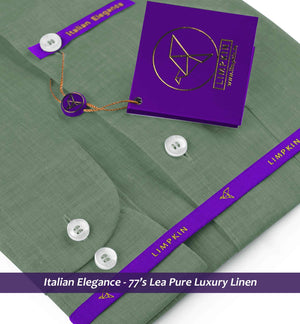 Davos- Sage Green Solid Linen- 77's Lea Pure Luxury Linen