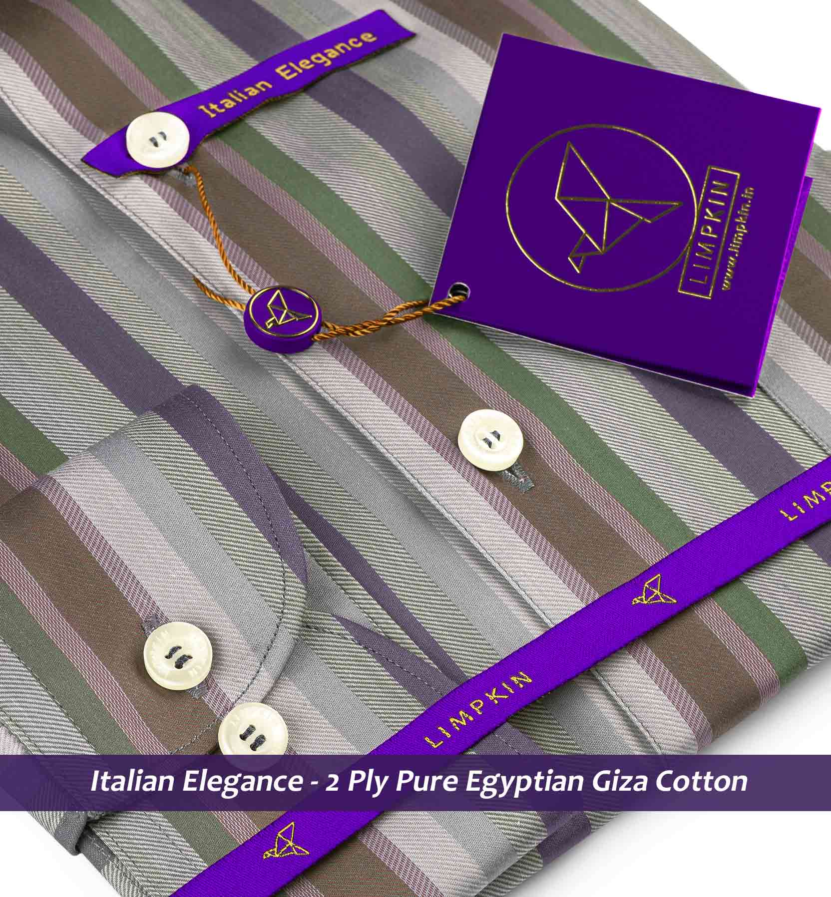 Nostrand- Flint Grey & Emerald Green Stripe