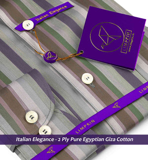 Nostrand- Flint Grey & Emerald Green Stripe