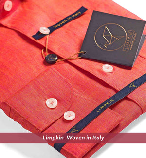 Sardinia- Coral Red Solid Linen