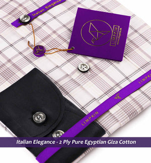 Brighton- Prose Pink & Beige Check- Black Collar