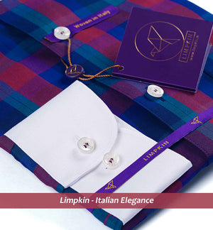 Kentucky - Burgundy & Teal Check- White Collar