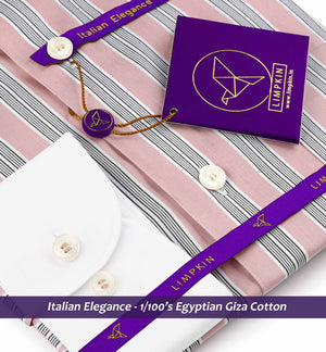 Antwerp- Lemonade Pink & White Stripe- White Collar