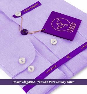 Porus- Periwinkle Lilac Solid Linen- Button Down