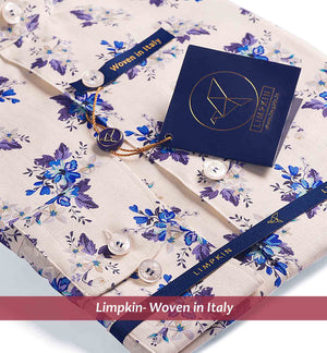 Wonosari - Blue & Beige Floral Print