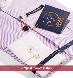 Porus- Lilac & White Stripe with White Collar