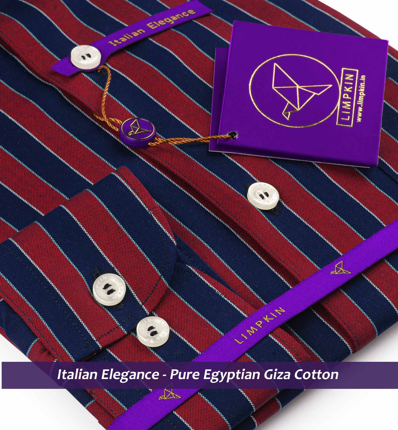 Geneva- Burgundy & Navy Magical Stripe