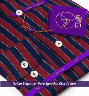 Geneva- Burgundy & Navy Magical Stripe