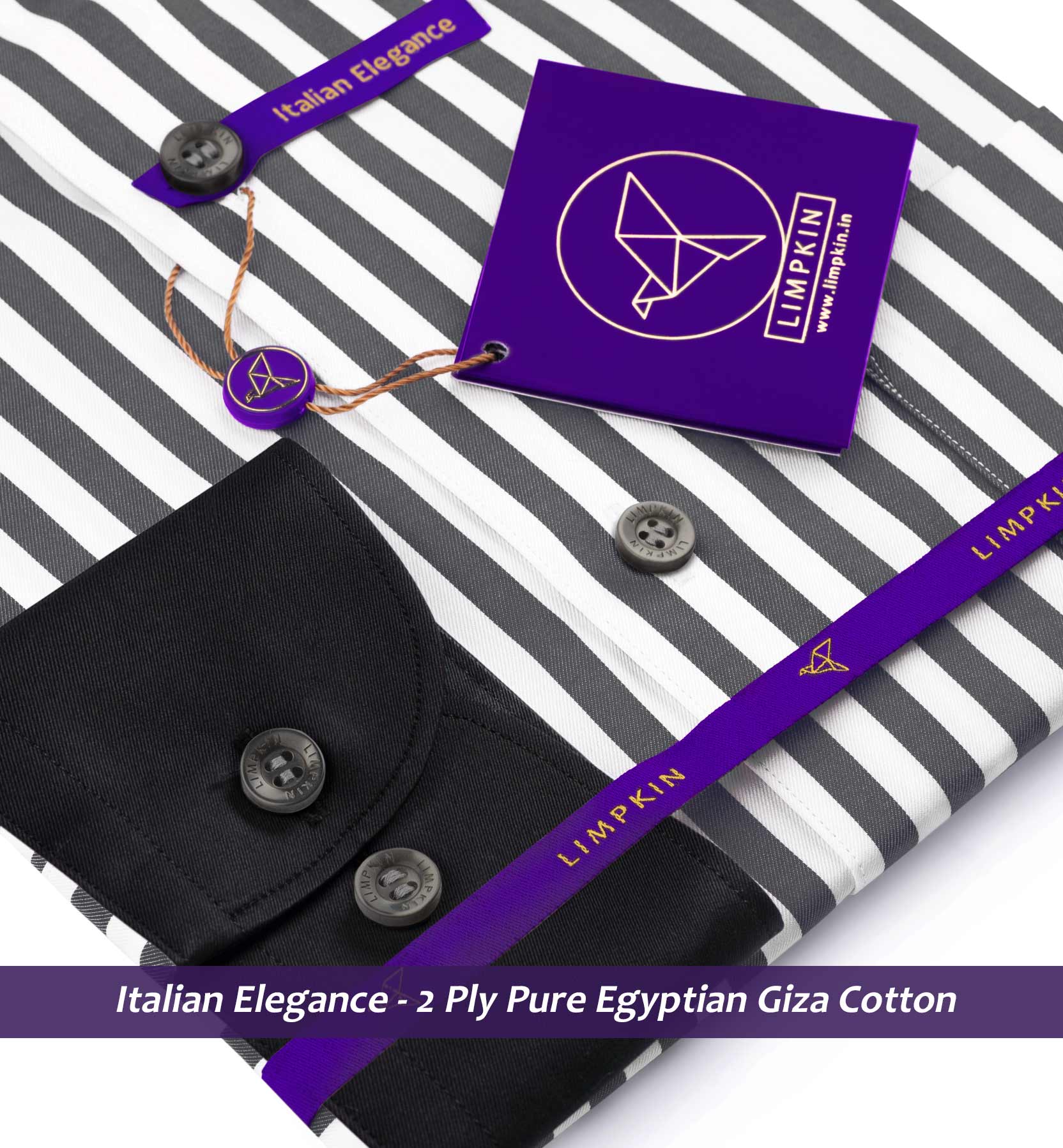 Barbados- Anchor Grey Stripe- Black Collar