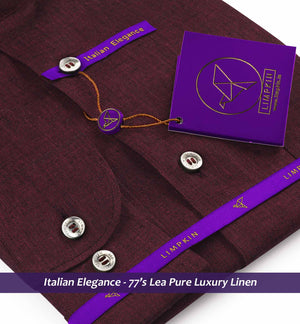 Portugal- Burgundy Solid Linen- 77's Lea Pure Luxury Linen