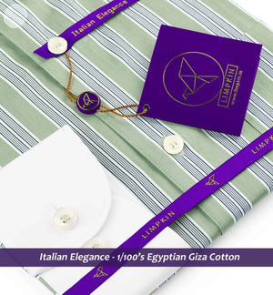Sheffield- Olive Green & Navy Stripe