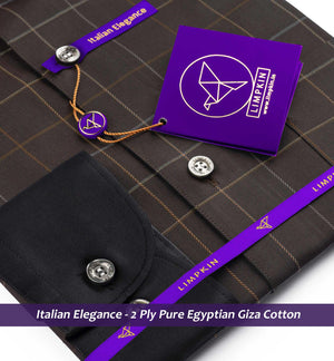 Norway- Brown & Grey Check- Black Collar