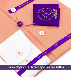 Genoa- Apricot Orange Solid- White Collar