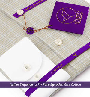 Dublin- Beige & Moss Green Check- White Collar