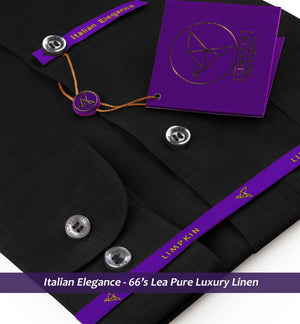 Sisian- Ebony Black Solid Linen