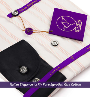 Coventry- Carnation Pink Stripe- Black Collar