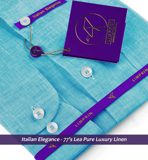 Portofino- Turquoise Blue Solid Linen