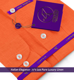 Nikiti- Tangerine Orange Solid Linen