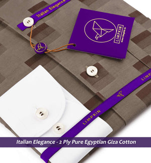 Galway- Cedar Brown Check- White Collar