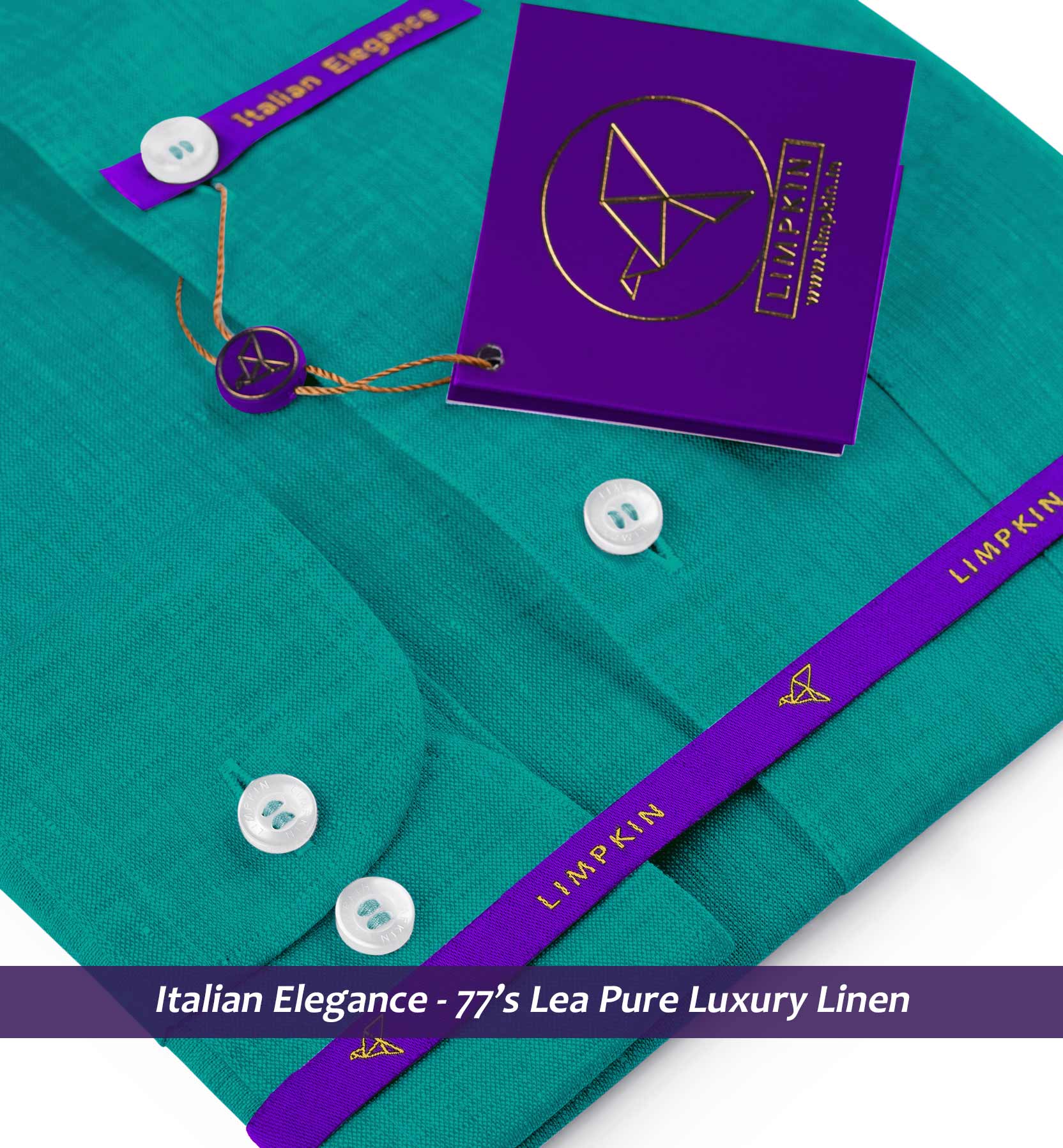 Brisbane- Emerald Green Solid Linen- 77's Lea Pure Luxury Linen