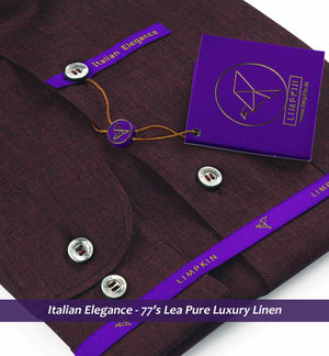 Moncler- Deep Burgundy Solid Linen- 77's Lea Pure Luxury Linen